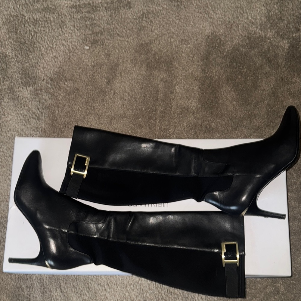 Calvin Klein Women's Black Knee-High Boots - Picture 3 of 5